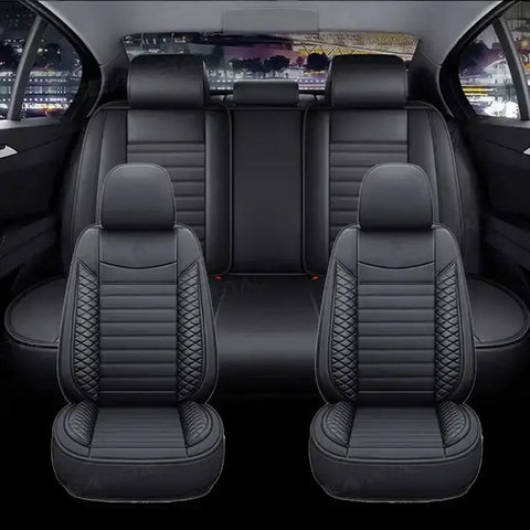 Black Leather Car Seat Covers Seametal Car Seat - GiFiFY