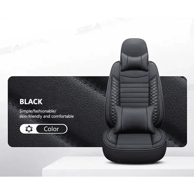 Black Leather Car Seat Covers Seametal Car Seat - GiFTiFY