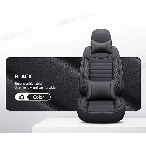 Black Leather Car Seat Covers Seametal Car Seat - GiFiFY