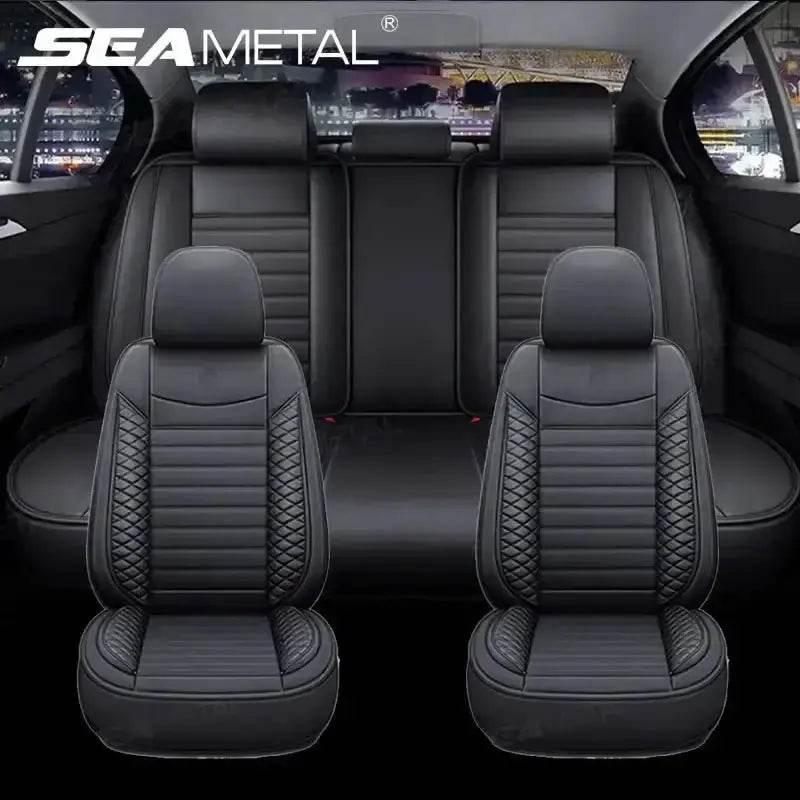 Black Leather Car Seat Covers Seametal Car Seat - GiFTiFY