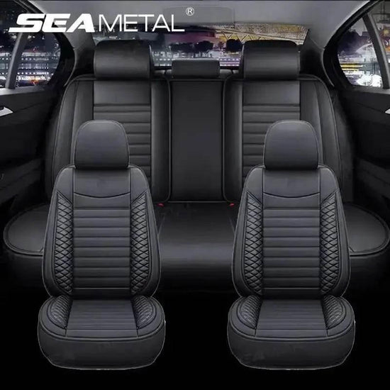 Black Leather Car Seat Covers Seametal Car Seat - GiFTiFY