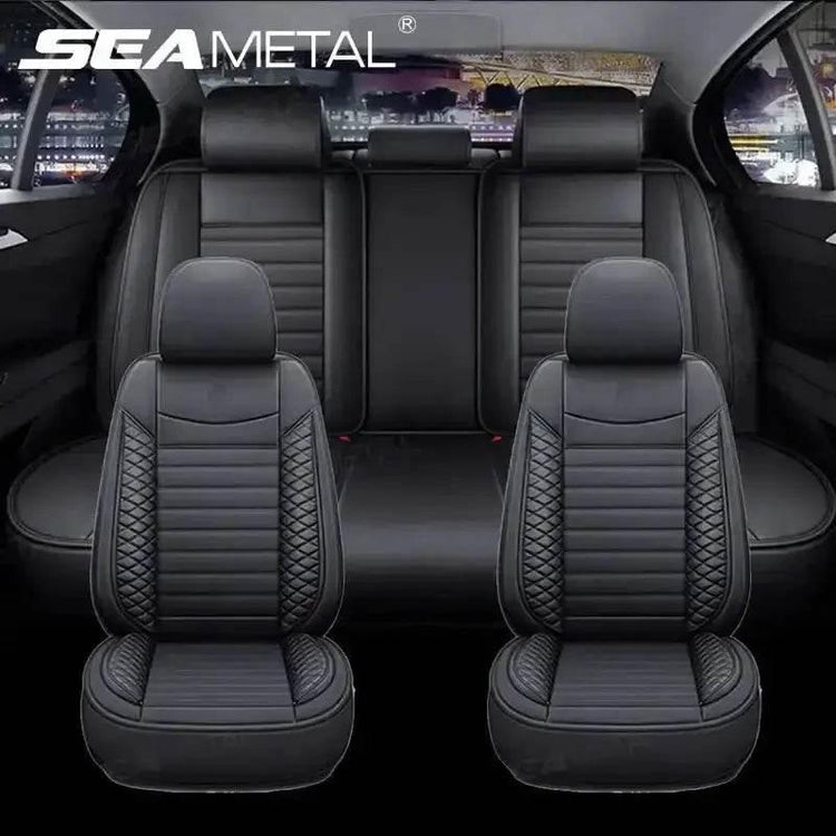 Black Leather Car Seat Covers Seametal Car Seat - GiFTiFY