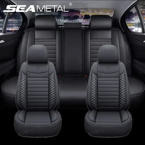 Black Leather Car Seat Covers Seametal Car Seat - GiFiFY