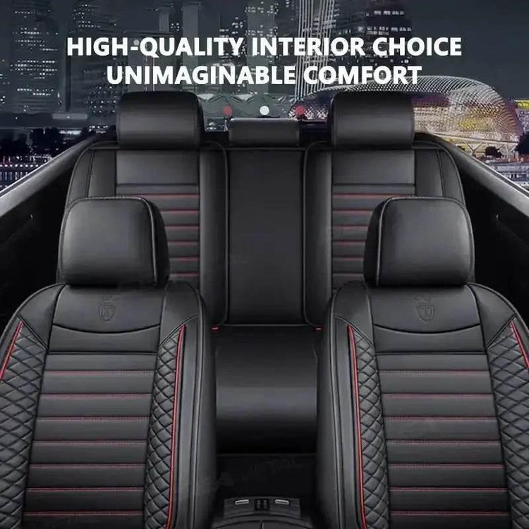 Black Leather Car Seat Covers Seametal Car Seat - GiFTiFY