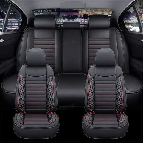 Black Leather Car Seat Covers Seametal Car Seat - GiFiFY