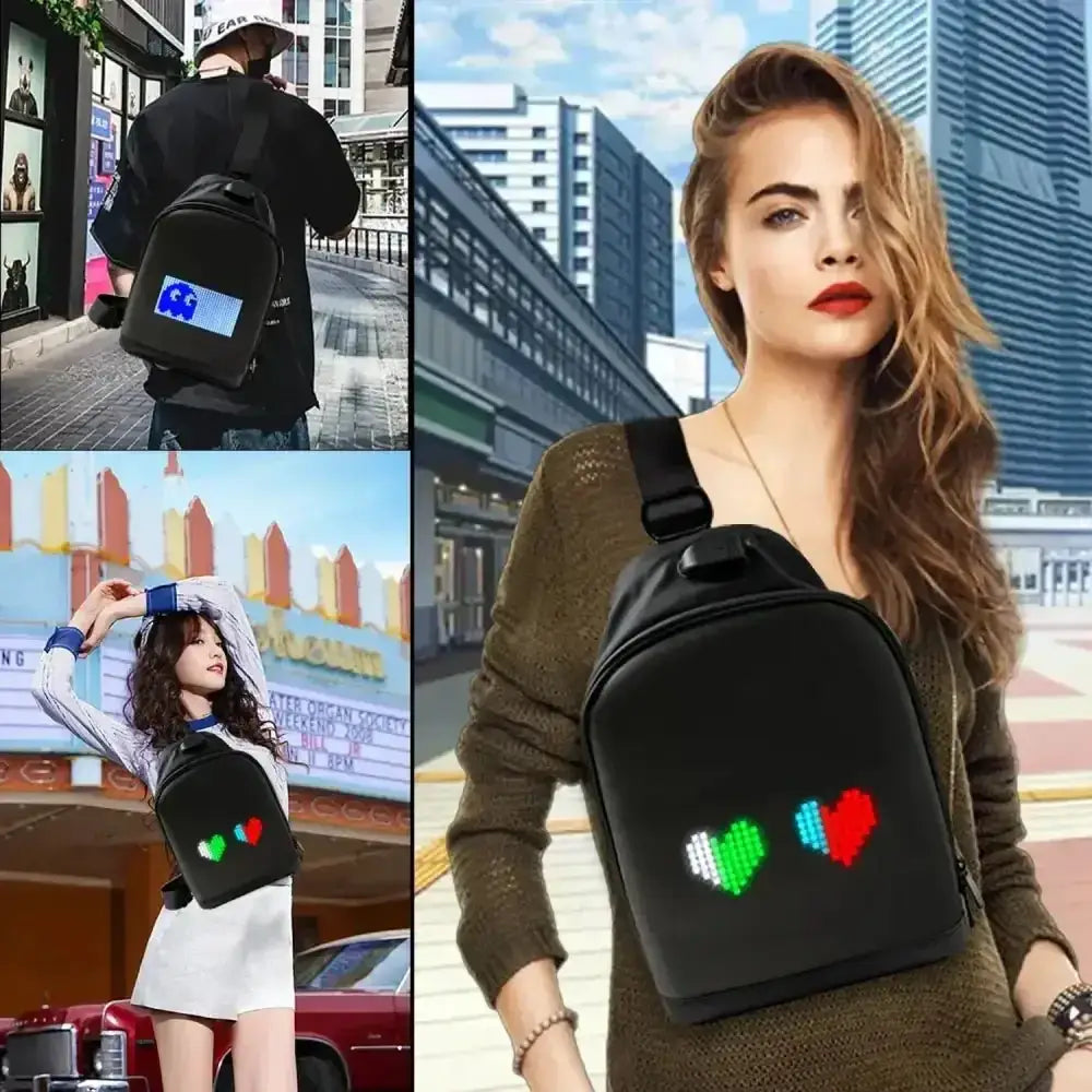 Black LED Pixel Backpacks and Smart Waist Bags - GiFiFY