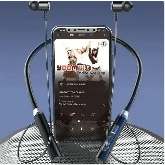 Black Magnetic Wireless Earphones J01 Portable - GiFTiFY