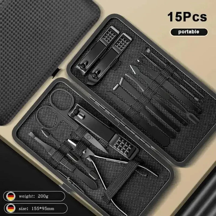 Black Manicure Nail Clipper Set Case - GiFTiFY