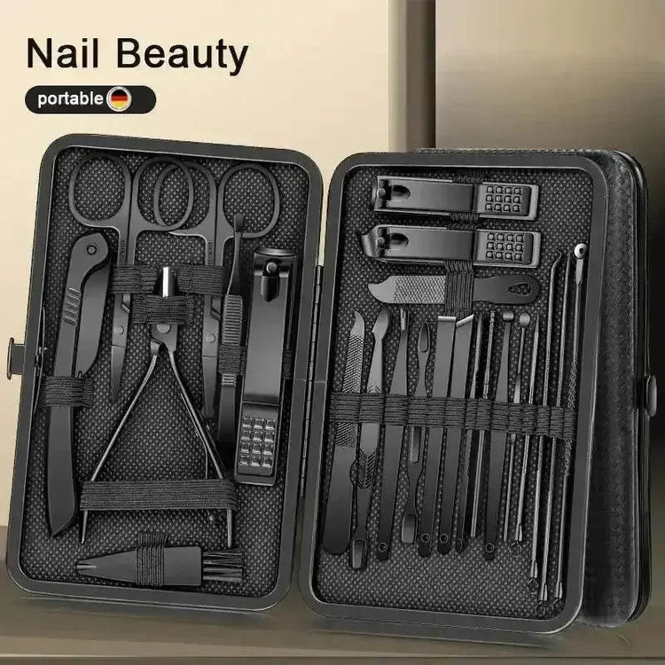 Black Manicure Nail Clipper Set Case - GiFTiFY