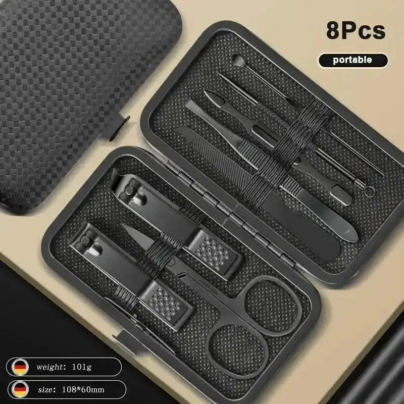 Black Manicure Nail Clipper Set Case Nail Clipper Set by Grimms Store