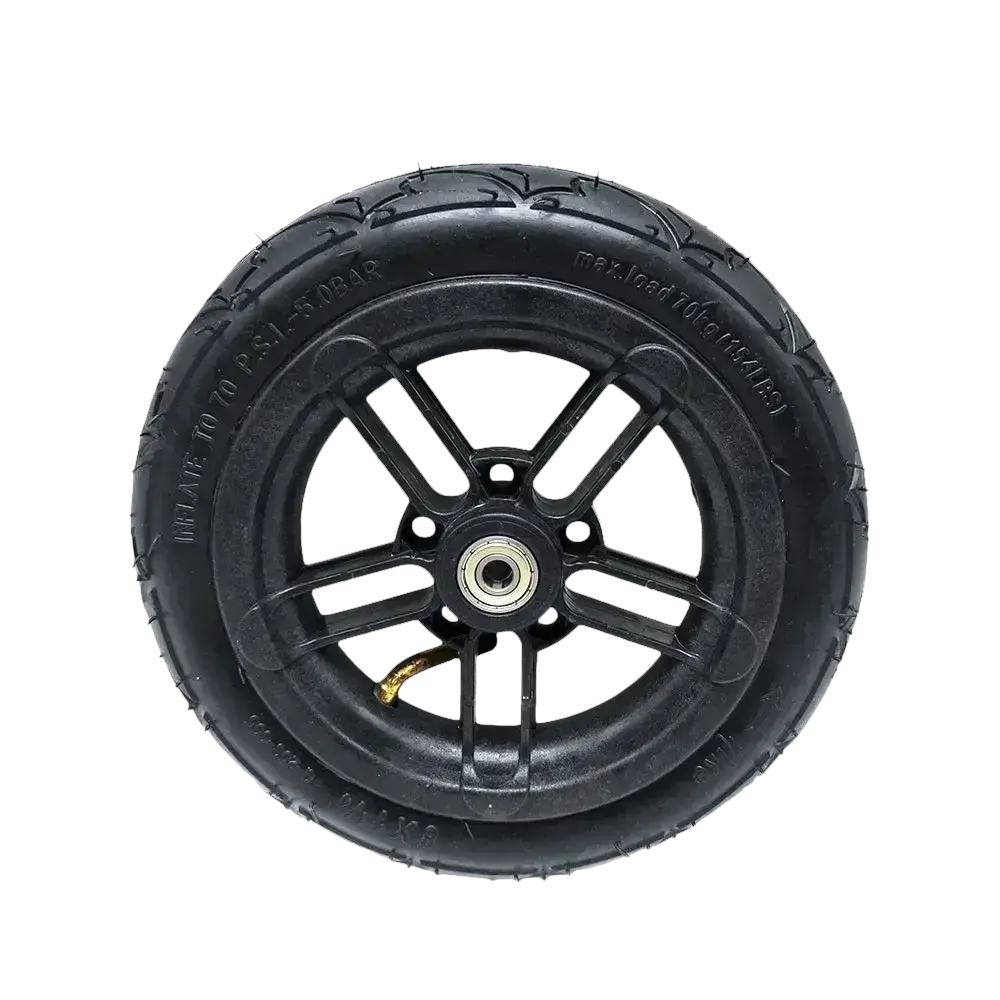 Black scooter wheel.