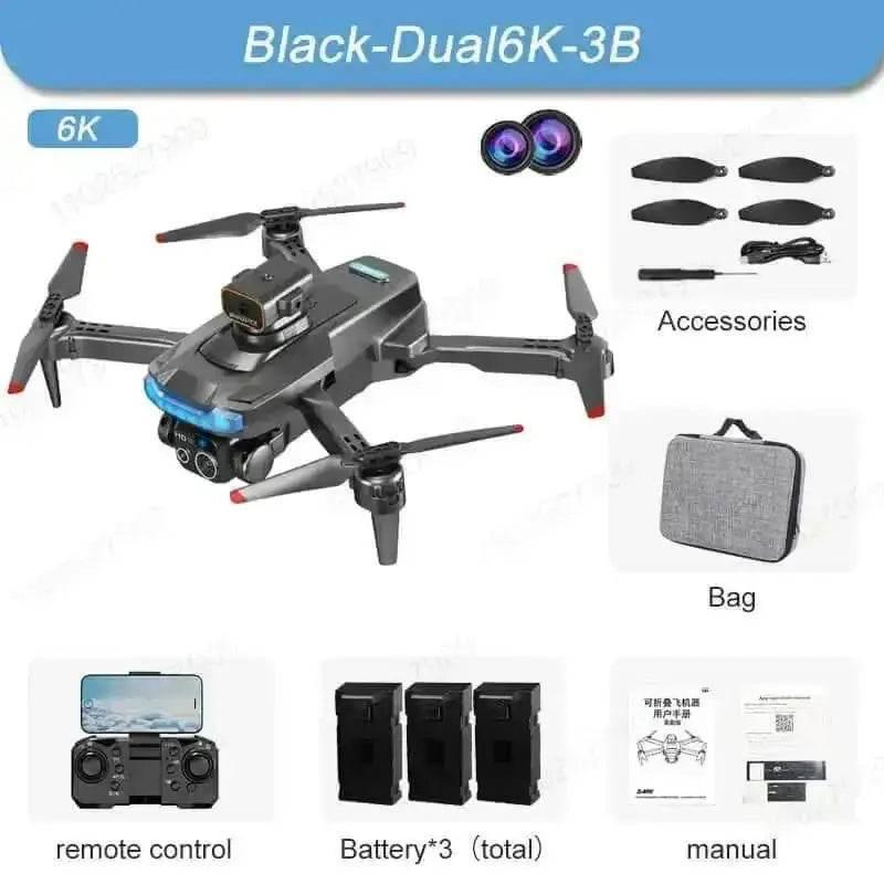 Black P15 Mini Drone Camera Obstacle Avoidance 4K Profesional Drones by Fight Drone Store