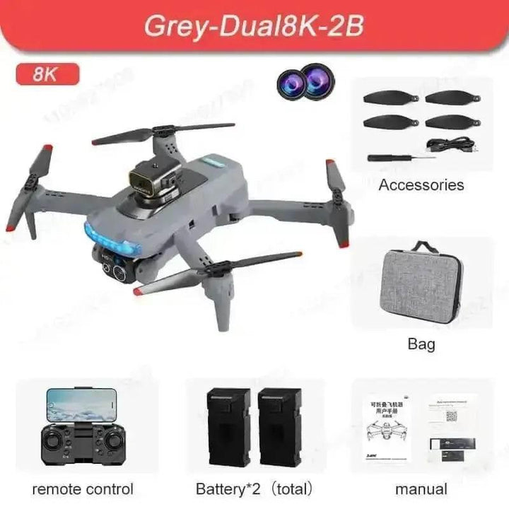Black P15 Mini Drone Camera Obstacle Avoidance 4K Profesional - GiFTiFY
