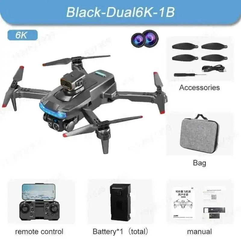 Black P15 Mini Drone Camera Obstacle Avoidance 4K Profesional Drones by Fight Drone Store