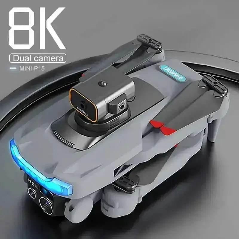 Black P15 Mini Drone Camera Obstacle Avoidance 4K Profesional Drones by Fight Drone Store