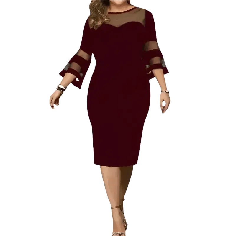 Black Mesh Plus Size Dress Elegant Fashion Collection - GiFTiFY