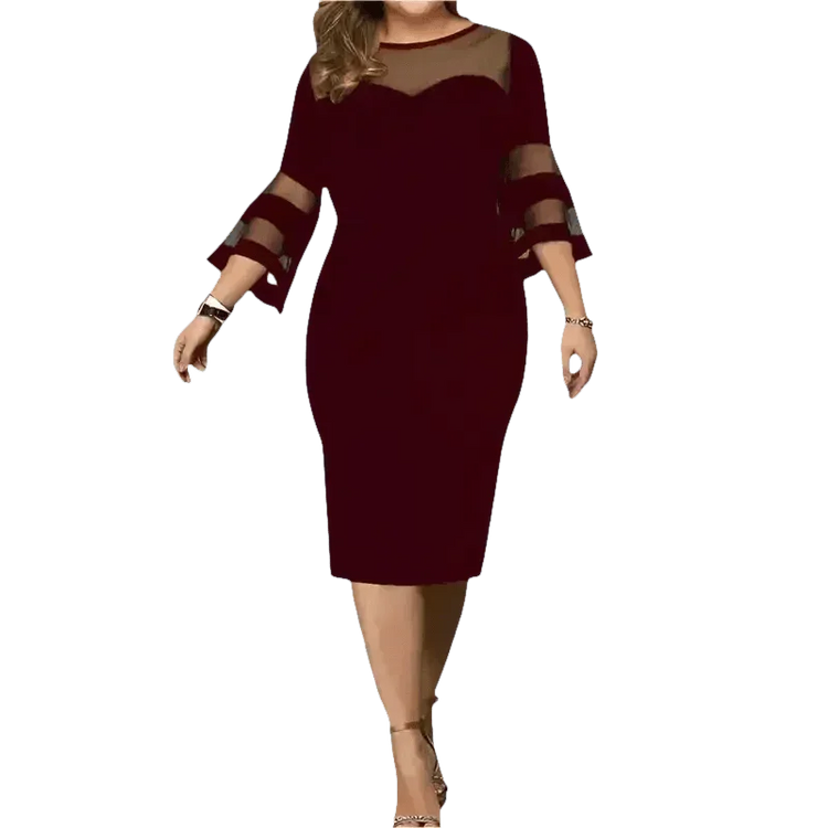 Black Mesh Plus Size Dress Elegant Fashion Collection - GiFTiFY