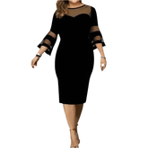 Black Mesh Plus Size Dress Elegant Fashion Collection - GiFTiFY