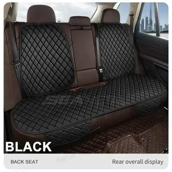 Black Quilted Leather Car Seat Covers - GiFTiFY