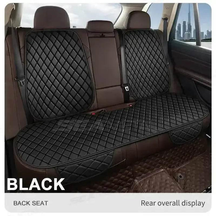 Black Quilted Leather Car Seat Covers - GiFTiFY