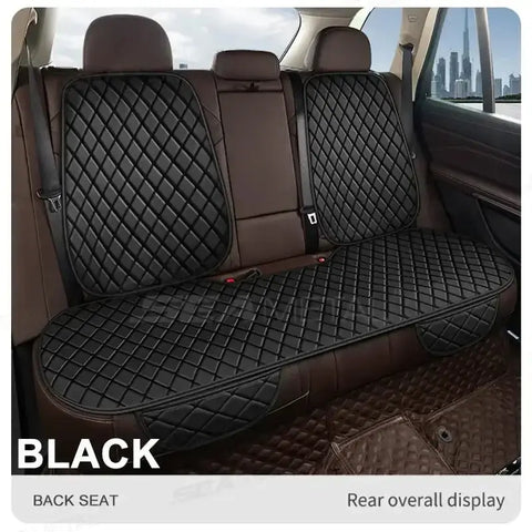 Black Quilted Leather Car Seat Covers - GiFiFY