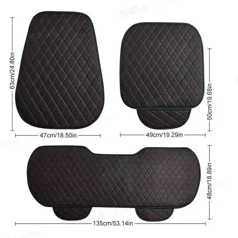 Black Quilted Leather Car Seat Covers - GiFTiFY