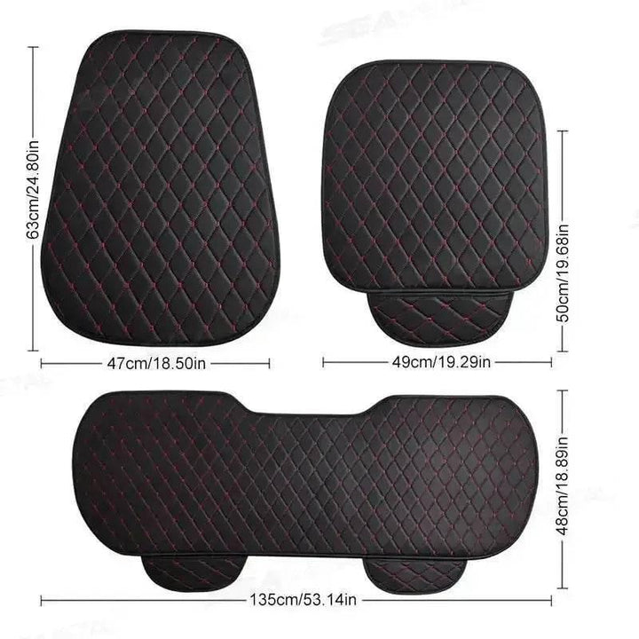 Black Quilted Leather Car Seat Covers - GiFTiFY