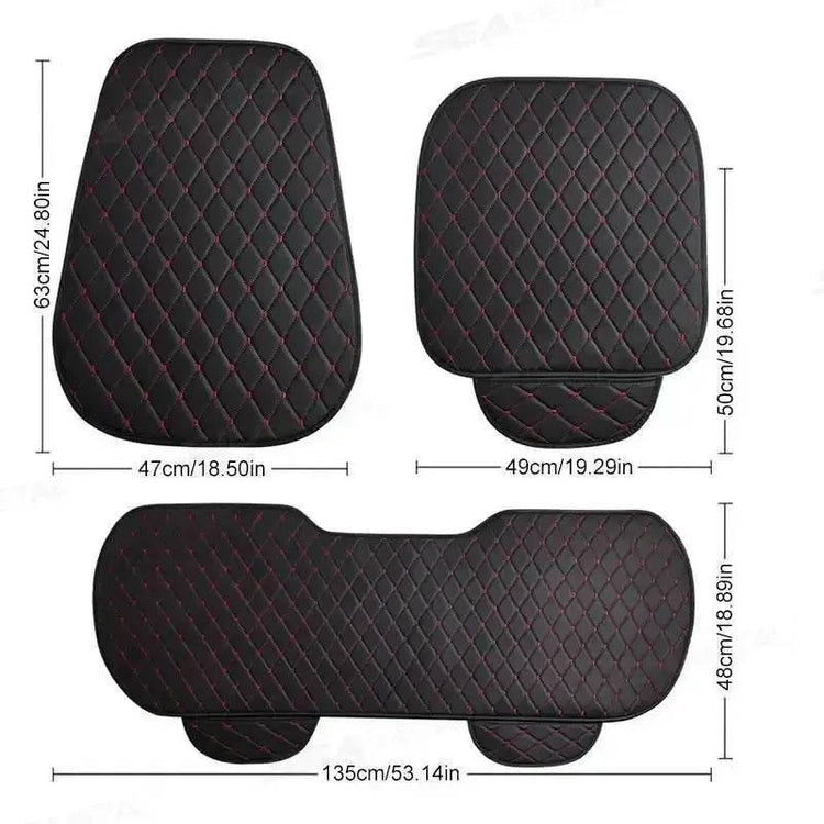Black Quilted Leather Car Seat Covers - GiFTiFY