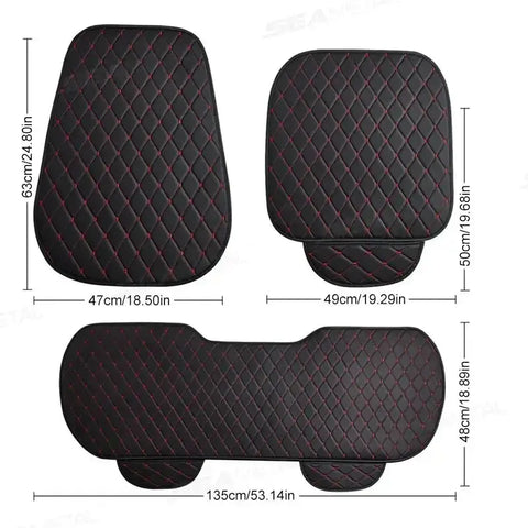 Black Quilted Leather Car Seat Covers - GiFiFY