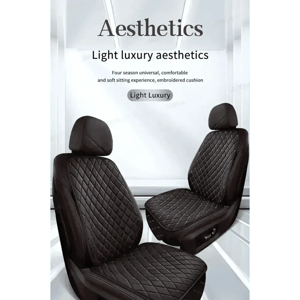 Black Quilted Leather Car Seat Covers - GiFTiFY