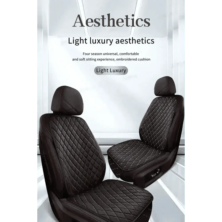 Black Quilted Leather Car Seat Covers - GiFTiFY