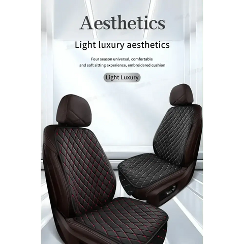 Black Quilted Leather Car Seat Covers - GiFiFY