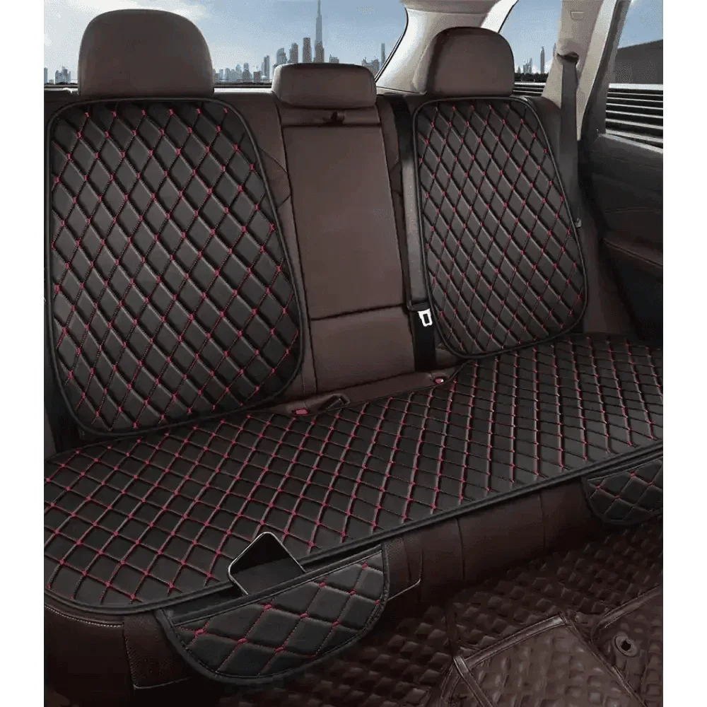 Black Quilted Leather Car Seat Covers - GiFTiFY