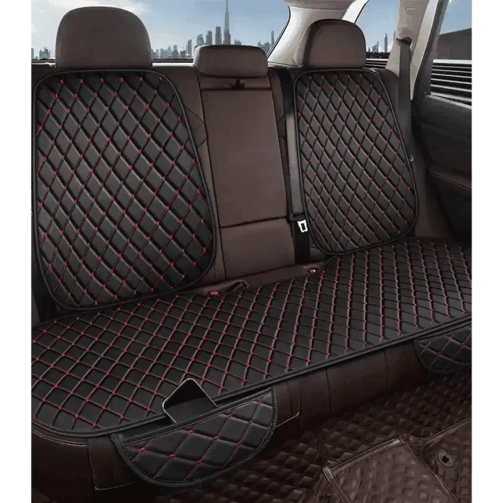 Black Quilted Leather Car Seat Covers - GiFTiFY