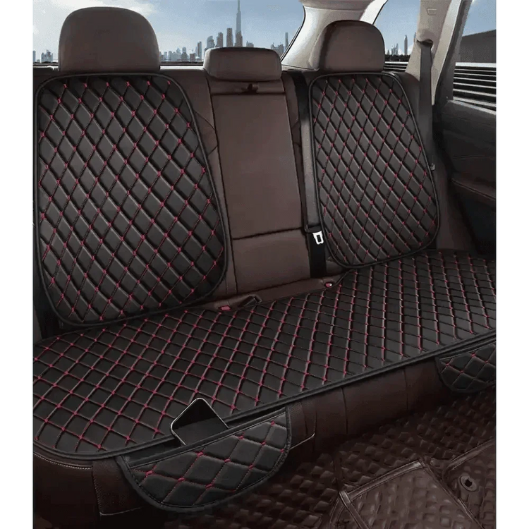 Black Quilted Leather Car Seat Covers - GiFTiFY