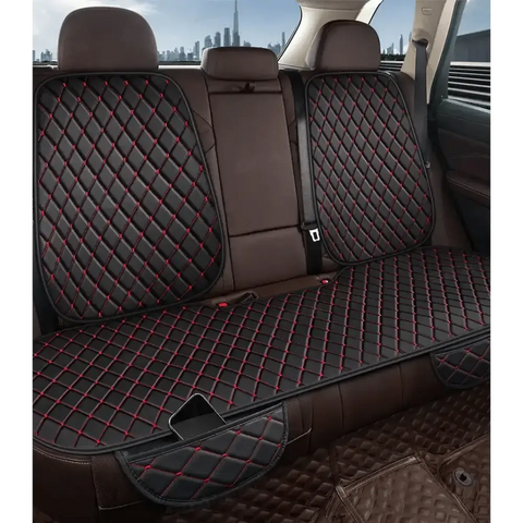 Black Quilted Leather Car Seat Covers - GiFiFY