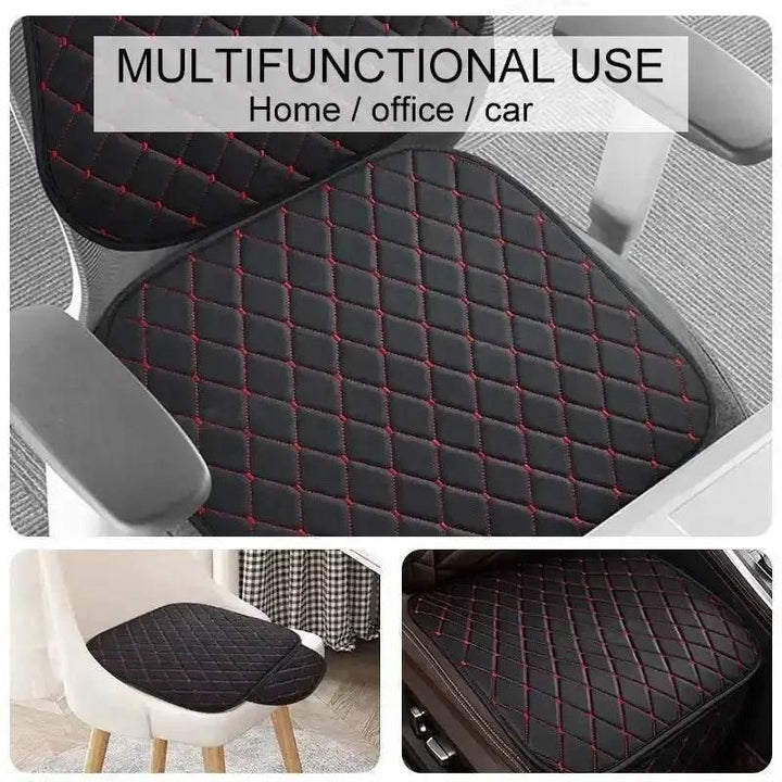 Black Quilted Leather Car Seat Covers - GiFTiFY