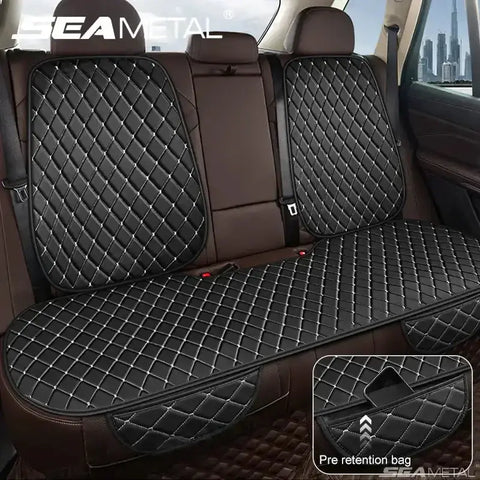 Black Quilted Leather Car Seat Covers - GiFiFY