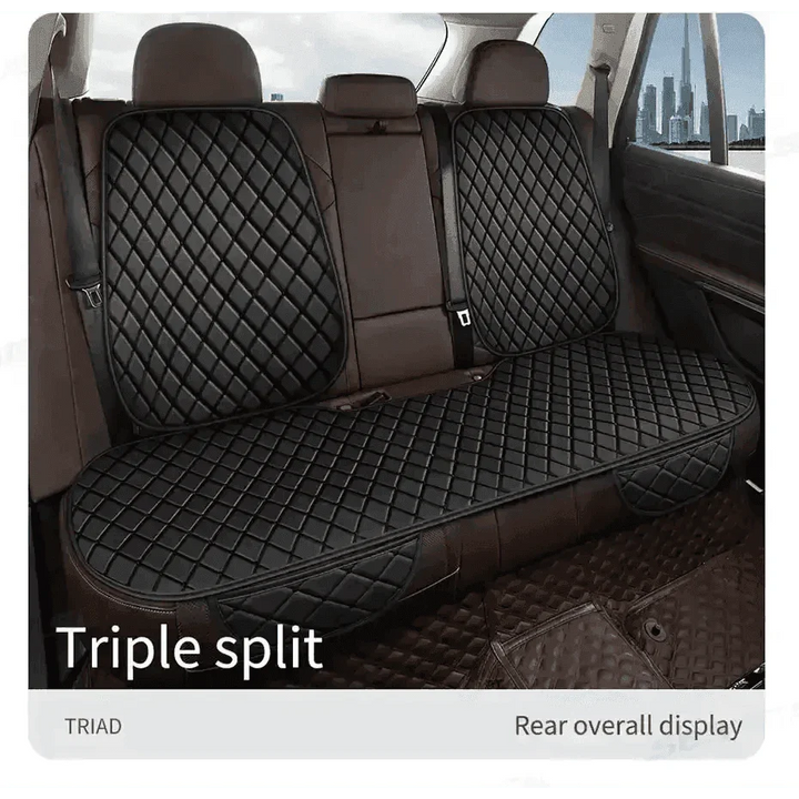 Black Quilted Leather Car Seat Covers - GiFTiFY