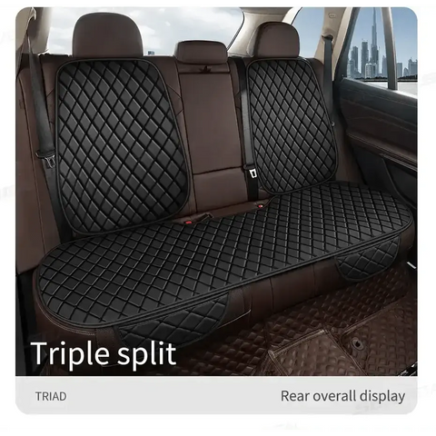Black Quilted Leather Car Seat Covers - GiFiFY