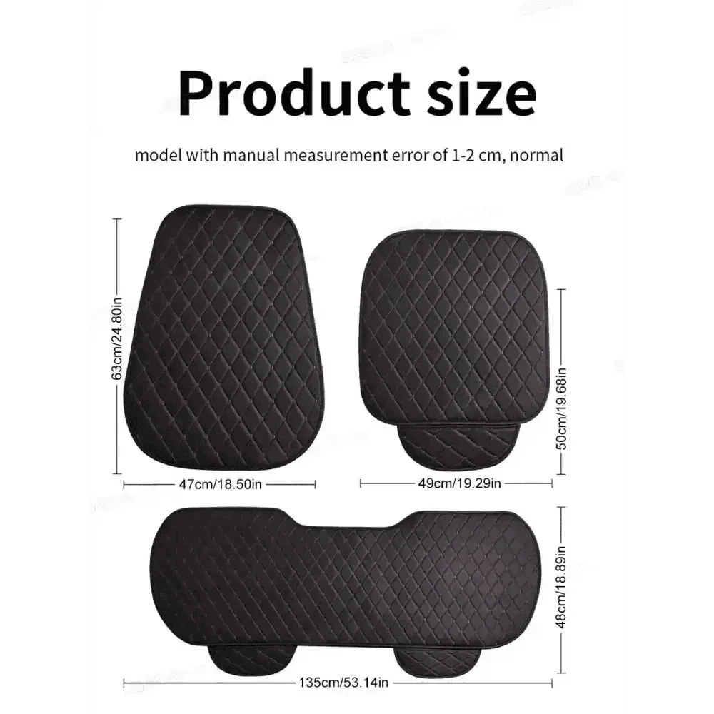 Black Quilted Leather Car Seat Covers - GiFTiFY
