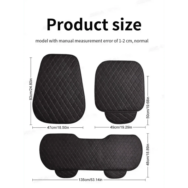Black Quilted Leather Car Seat Covers - GiFTiFY