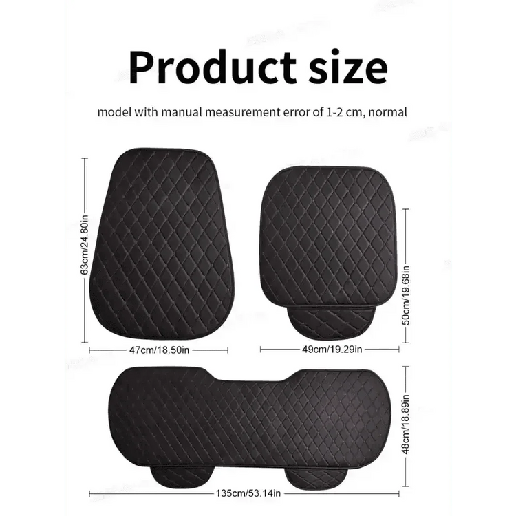 Black Quilted Leather Car Seat Covers - GiFTiFY