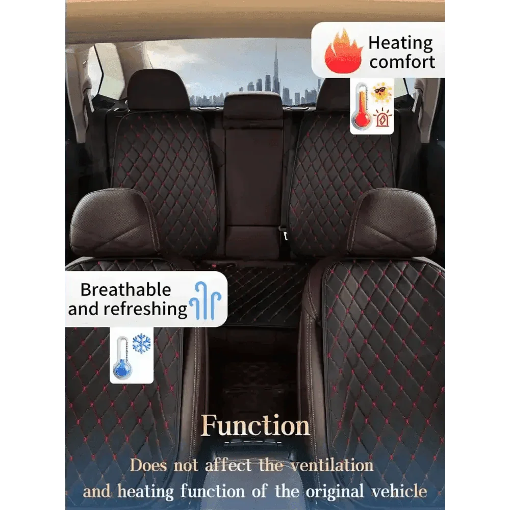 Black Quilted Leather Car Seat Covers - GiFTiFY