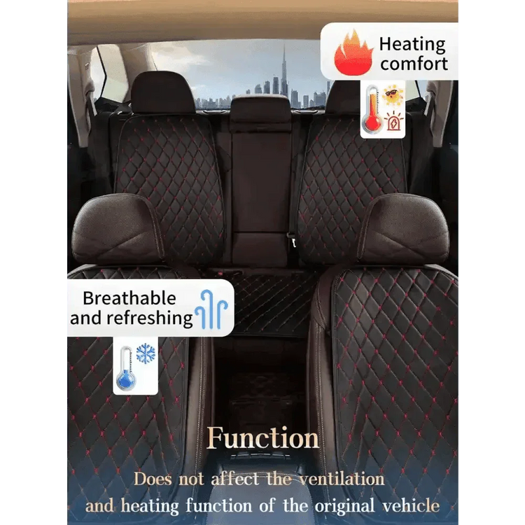 Black Quilted Leather Car Seat Covers - GiFTiFY