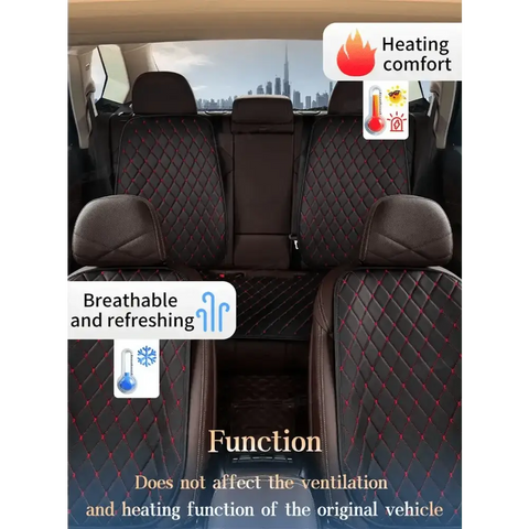 Black Quilted Leather Car Seat Covers - GiFiFY