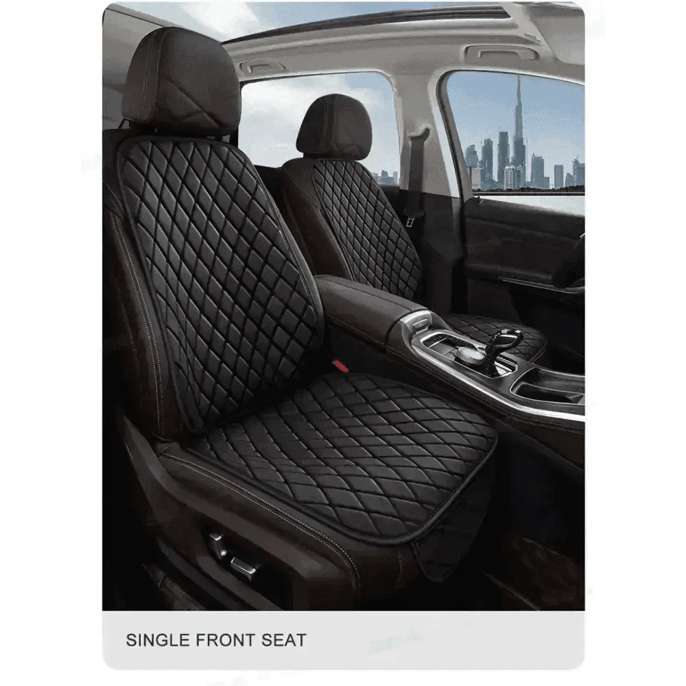 Black Quilted Leather Car Seat Covers - GiFTiFY