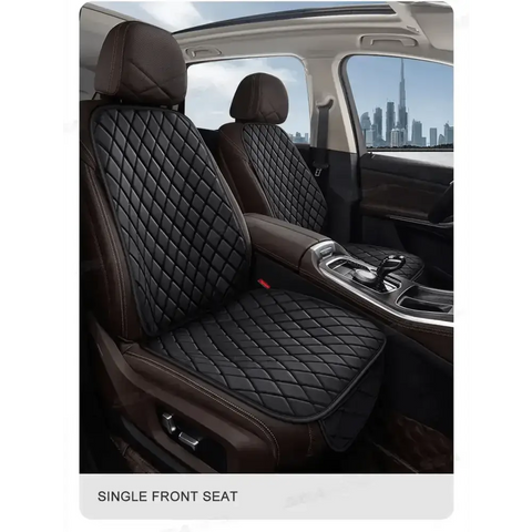 Black Quilted Leather Car Seat Covers - GiFiFY