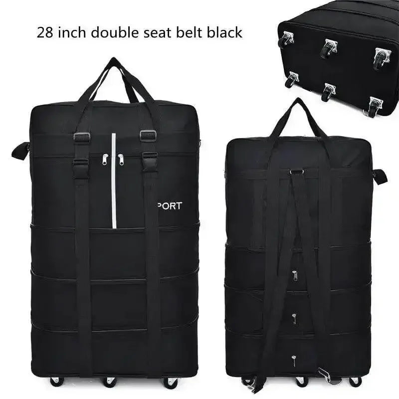 Black Rolling Foldable Luggage Bag Ultimate Travel Companion - GiFTiFY