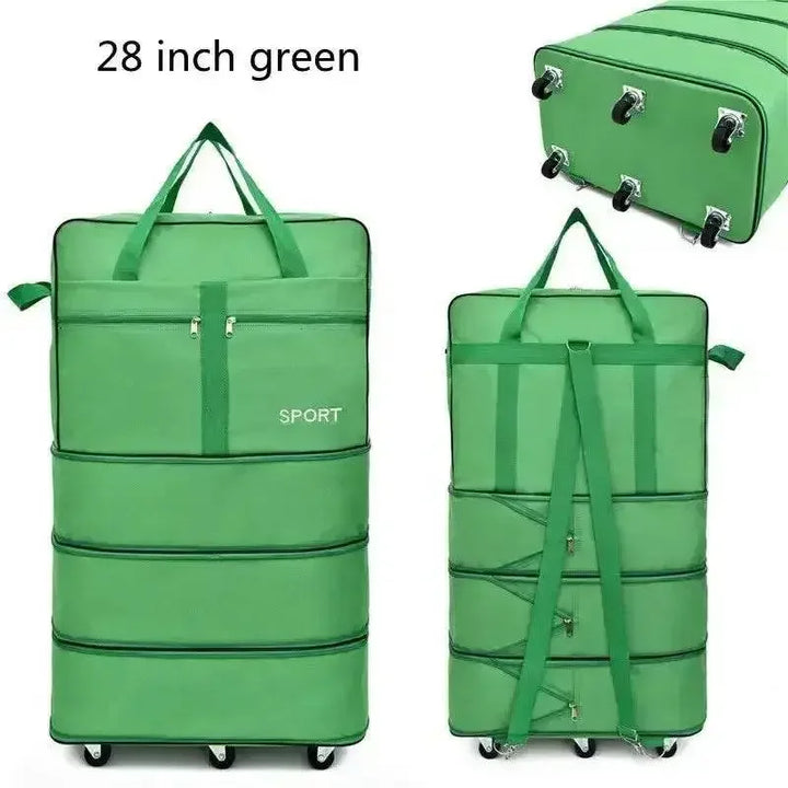 Black Rolling Foldable Luggage Bag Ultimate Travel Companion - GiFTiFY
